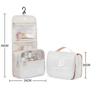 Borsa da viaggio per articoli da toeletta da appendere in bagno, in tessuto, con gancio per risparmiare spazio - Product Image 1