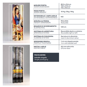 Porte pliante à design personnalisé exclusif Impression numérique HD sur le thème de la bière Serrure en aluminium argenté PVC Villa Pliable Pliable en plastique CE - Product Image 3