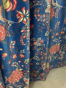 Cortina de terciopelo de algodón floral azul verdoso, cortinas boho, tamaño personalizado, terciopelo de algodón de alta calidad para la decoración de tu hogar - Product Image 3
