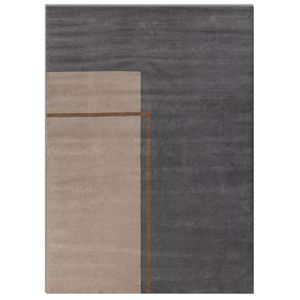 พรมขนสัตว์ถักมือลายกราฟิกสีเทาดำ รุ่น Sthir Abstract Pattern สำหรับตกแต่งบ้าน ห้องนั่งเล่น หรือจัดแสดงสำหรับวัยรุ่น-AIWL-3016 - Product Image 1