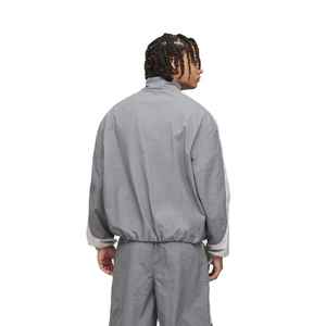 Men's Two-Tone Windbreaker Set - Gray Nylon <b>Zip</b> Jacket and Matching <b>Shorts</b> - Lightweight Activewear Tracksuit OEM Available 2026 - Product Image 2