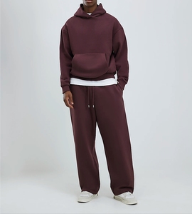Conjunto Deportivo Unisex de Estilo Urbano para Hombre, Sudadera con Capucha Extra Grande, Pantalones Deportivos, Poliéster/Algodón, Lavado Ácido, Impresión Personalizada - Product Image 1
