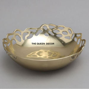 Modern Fancy Style Aluminum Metal Round Shape Gold Plated New Designer Decorative <b>Bowl</b> Top Trending <b>Bowl</b> - Product Image 1