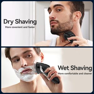 Rasoir électrique pour homme, rasoir rotatif humide/sec à triple lame, charge rapide et longue autonomie, rasoir étanche avec tondeuse - Product Image 5