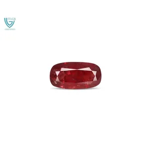 Rubí (Manik) - Gema Sintética Facetada de 2.99 Quilates, Forma de Estrella Roja Rosada Natural, 8mm de Alto, 1mm de Grosor, Creado en Laboratorio, Mineral Tratado con Calor - Product Image 1