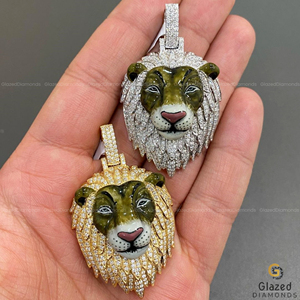 Customize Our Trending Bling Hip Hop 10kt Yellow Gold Moissanite Pendant Enhanced VVS Clarity for Party - Product Image 2