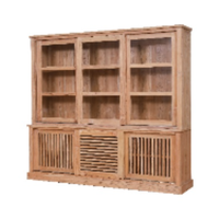 Étagère 6 portes coulissantes Bibliothèque en bois massif meubles de style antique pour meubles de maison et armoire de salon