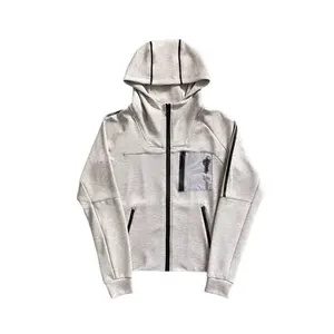 Hai Mảnh Tùy Chỉnh Của Nam Giới Bộ Công Nghệ Lông Cừu Áo Khoác Hoodie Set Không Thấm Nước Zip Up Pima Cotton Quần Quần Đào Tạo Tracksuit Nam