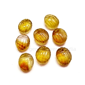 Natural High Quality <b>Citrine</b> Scarab Carved Gemstone Crystal Egyptian Loose Handmade Beads for Jewelry Making Healing Stone 12mm - Product Image 4