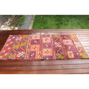 Alfombra de 2.7x5.6 pies, alfombra turca decorativa, alfombra con motivos de plantas y árboles rojos - Product Image 3
