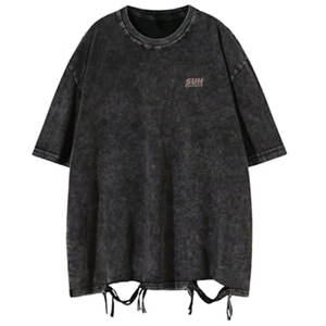 เสื้อยืดผู้ชายทรงหลวม สไตล์สตรีทแวร์ ผ้าฝ้าย 100% ระบายอากาศได้ดี เป็นมิตรกับสิ่งแวดล้อม แห้งเร็ว น้ำหนักเบา ดีไซน์ขาดๆ  ขายดี - Product Image 1