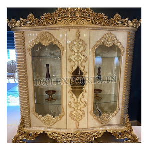 Buy Wholesale Hand Carved <b>China</b> <b>Cabinet</b> for Dining Room European Designer Curio for Dining Room Romanian Gold <b>Display</b> <b>Cabinet</b> UK - Product Image 1