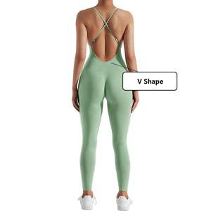 Workout Clothing Women's Jumpsuit <b>One</b>-piece Yoga Gym Wear Manufacturer Breathable Fitness Sports Stretch Sleeveless Jumpsuit - Product Image 2