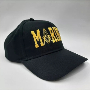 Mason Masonic Marines Service Veteran Men's Ball Cap Embroidered Black Regalia Cap Embroidery Letter Hip Hop Custom <b>Hats</b> - Product Image 3