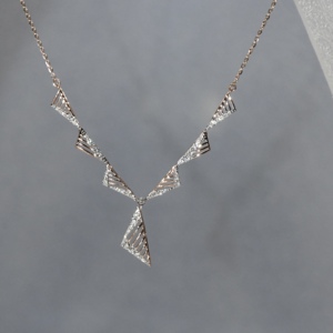 VDS Women's 18KT Solid Gold Minimalist <b>Necklace</b> Real Natural Diamond Brilliant Cut HI-VSSI IGI Certified Engagement Wedding - Product Image 4