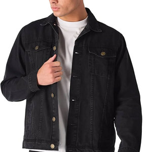 Vestes en jean pour hommes de haute qualité OEM 100% coton Street wear, vestes en jean personnalisées avec patchs lavés - Product Image 1