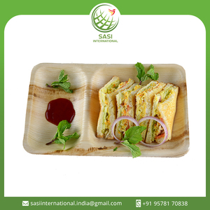 Assiette à dîner biodégradable écologique de la meilleure qualité, assiettes portionnées jetables en feuilles de palmier, ensemble de vaisselle d'Inde - Product Image 2