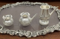 Nouvel arrivage Lota allemand en argent gravé à la main avec tuyau pour Pooja Kalash pour cadeau, décoration de Temple de maison de culte