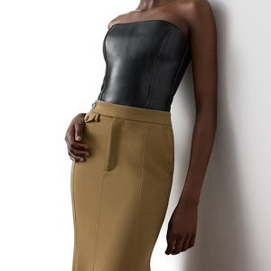 Hot Sale Gwyneth Inspired Lambskin Leather Bustier Top Women's Luxury Nappa <b>Corset</b> Style Waist Cinchers Custom Logo Tailored Fit - Product Image 1