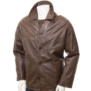 Veste en cuir véritable à la mode pour hommes OEM vente en gros conception personnalisée confortable élégant décontracté vêtements de rue veste en cuir - Product Image 3