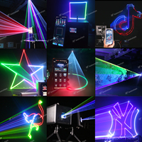 Proyector de Luz Láser 3D de 5W con Control por Aplicación iOS, Bluetooth, Múltiples Patrones de Animación, Luces de Escenario para DJ, Fiestas, Discotecas