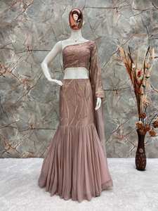 FANCY <b>PARTY</b> WEAR RUFFLE LEHENGA AND BLOUSE WITH ATTACHED DUPATTA - Product Image 2