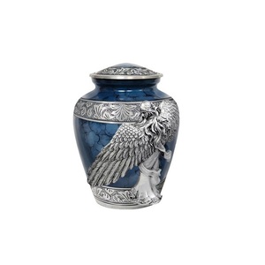 Fournitures funéraires Urne en aluminium et cobalt de couleur bleue pour cendres humaines Grossiste et fournisseurs d'urnes en métal - Product Image 4
