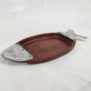 Bandeja de Madera Ligera Hecha a Mano para Té, Café y Bebidas - Bandeja de Servir de Madera Artesanal, Ecológica y Duradera con Asas - Product Image 1