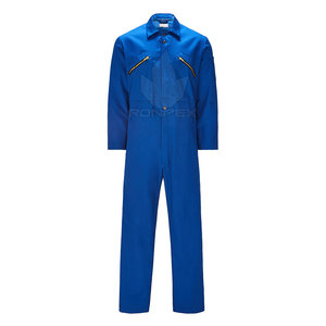Blue Men's <b>Work</b> Coverall Long Sleeve with Zippered Chest Pockets Dust Proof <b>Waterproof</b> Polyester Needle Detection Uniform - Product Image 1
