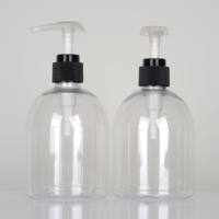 Usine en gros de haute qualité clair scellage sécurisé distributeur en plastique bouteille avec pompe noire pour shampooing savon pour les mains emballage