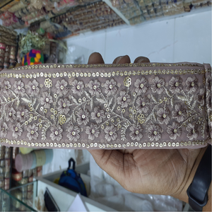 Cintas bordados y encajes en varios diseños y colores para vestidos de novia, tela de red rosa oscuro hecha a medida - Product Image 6