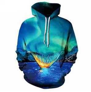 เสื้อฮู้ดแขนยาวผ้าฟลีซสำหรับผู้ชายพิมพ์ลายซิลค์สกรีนพิมพ์ลายแบบซับลิเมชันของผู้ชาย - Product Image 1