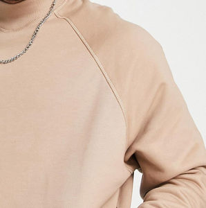 <b>Men's</b> Custom Raglan Sleeve Mock Neck Sweat Shirt 100% Cotton High Quality Blank <b>CrewNeck</b> Embroidered <b>Sweatshirt</b> for <b>Men</b> - Product Image 5