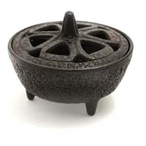 Caldero de incienso en forma de loto de hierro fundido, perfecto para ritos de incienso, decoración del hogar, diámetro alternativa a la fantasía