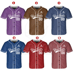 Camiseta de Béisbol de Fabricante Pakistaní, Camiseta de Béisbol con Botones, Camiseta de Béisbol de Color Sólido - Product Image 1