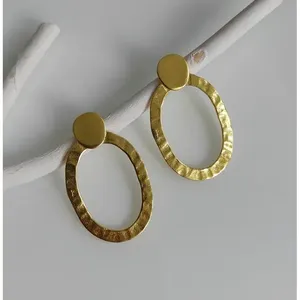 Geometric Gold Plated Brass Drop <b>Earrings</b> with <b>Pearl</b> <b>and</b> <b>Diamond</b> for Wedding Party Gift - Product Image 1