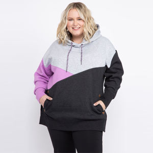 Pull à capuche tendance de grande taille à blocs de couleurs-Sweat à capuche surdimensionné confortable et élégant pour les femmes, parfait pour les vêtements décontractés et la superposition - Product Image 3