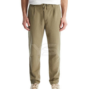 Jogging décontracté pour hommes de haute qualité 100% coton teint en couleur unie motif droit taille moyenne style avant plat avec option multicolore - Product Image 3