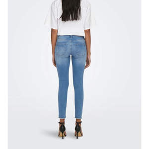 Wholesale Casual High-Rise Skinny Fit Denim Jeans Blue 98% Cotton 2% Spandex Clean Look Stretchable Waist Different Fashion - Product Image 3