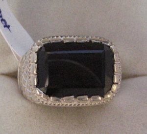 Shah Gems Women's Natural Black Onyx <b>Ring</b> 925 Sterling <b>Silver</b> Gemstone Bezel <b>Set</b> <b>Ring</b> Free Size for Gift - Product Image 1