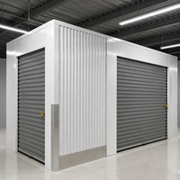 Puerta Enrollable Gris para Almacenamiento, Armario con Compartimentos de Diferentes Tamaños, Diseño de Esquina, Unidad de Almacenamiento Interior para Almacén