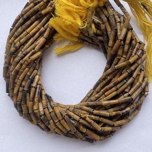 4mm 6mm 8mm Natural marrón amarillo Ojo de Tigre facetado tubo largo plano cuentas de piedras preciosas hebras para la fabricación de joyas semipreciosas - Product Image 1