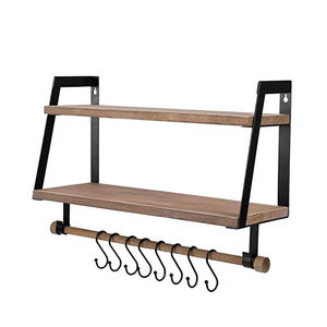 Étagère murale en bois à 2 niveaux - Product Image 4