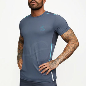 Camiseta de gimnasio de manga corta para hombre de alta calidad, nuevo diseño, estilo liso informal, tela de punto de poliéster/algodón, precio bajo - Product Image 1