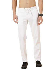 High Quality Custom Sweatpants for <b>Men</b> Oversized Casual Winter <b>White</b> Pants with Stacked Pattern Fabric Material - Product Image 5