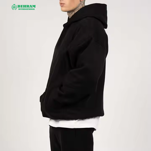 Sweat à capuche unisexe personnalisé OEM en molleton bouclette épais 500 GSM en coton avec double fermeture éclair, respirant et à séchage rapide - Product Image 6