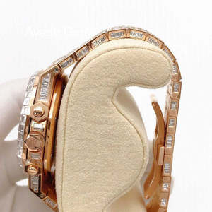 นาฬิกาโครโนกราฟแบบกลไกอัตโนมัติ ประดับเพชรโมอิสซาไนต์ทรงบาแก็ตต์ สไตล์คลาสสิก ดีไซน์ฮิปฮอป สำหรับผู้ชาย ราคาประหยัด - Product Image 5