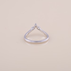 IGI Certified Marquise Diamond V-Shaped Contour <b>Ring</b> in 14K White / Rose & Yellow Gold - Product Image 4