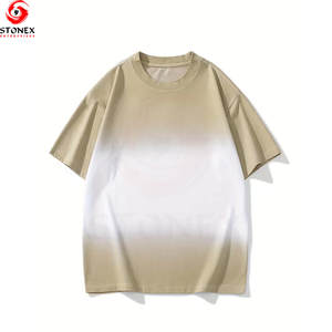 T-shirt Homme Oversize Printemps en Gros 100% Coton Col Rond Style Urbain Dégradé Décontracté Respirant Écologique Personnalisable - Product Image 2