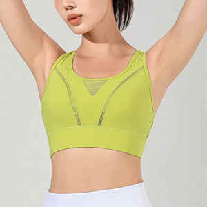เสื้อชั้นในกีฬาโยคะสำหรับผู้หญิง แบบซัพพอร์ตสูง มีฟองน้ำ ไร้ตะเข็บ ดันทรงด้านหน้า โลโก้เรียบง่าย ระบายอากาศ แห้งเร็ว ผลิตจากผ้าสแปนเด็กซ์และโพลีเอสเตอร์ ปี 2025 - Product Image 3